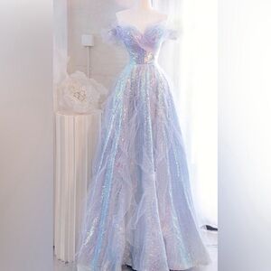 Prom Dress Sequin Purple